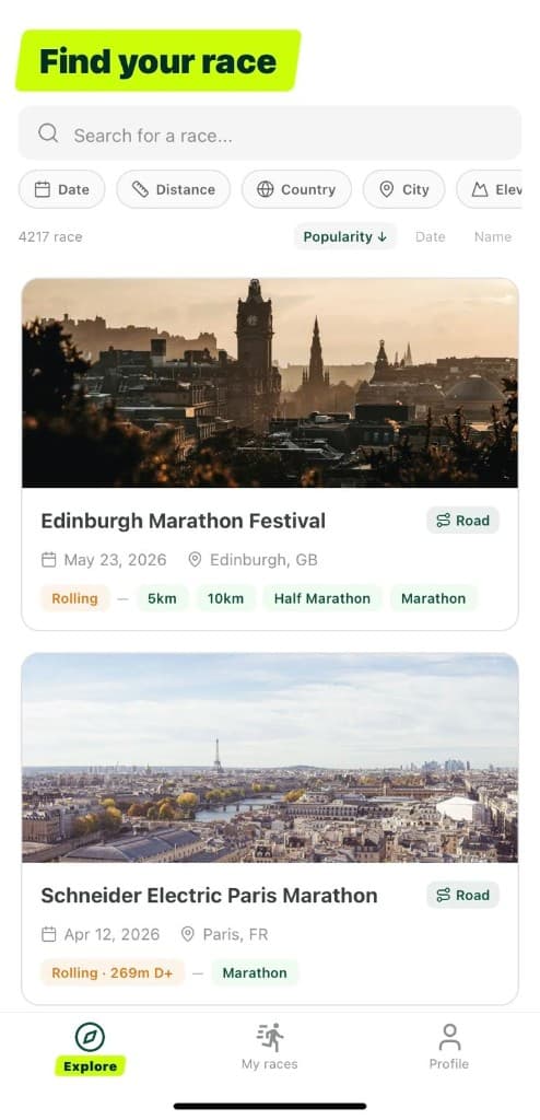 Find your race