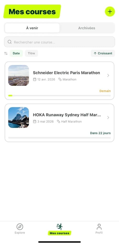 Détail de la course